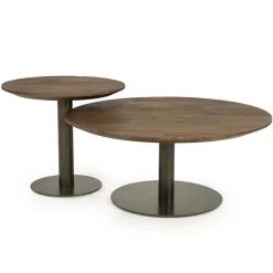 Eleonora Salontafels|Esila Salontafel rond Bruin 50cm