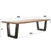 Kalfort Eettafels|Evan eettafel industrieel 300cm 60mm dikte blad acaciahout