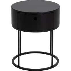 Nordhavn Nachtkastjes|Industriele Kasten|Evara Nachtkastje Zwart 40cm
