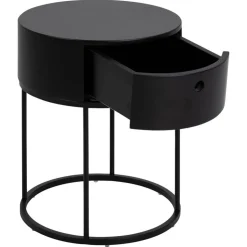 Nordhavn Nachtkastjes|Industriele Kasten|Evara Nachtkastje Zwart 40cm