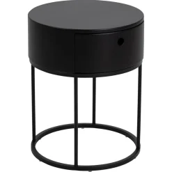 Nordhavn Nachtkastjes|Industriele Kasten|Evara Nachtkastje Zwart 40cm