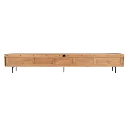 Furndea Industriele Kasten|Tv Meubels|Evi Zwevend Tv meubel Naturel Mangohout 280cm