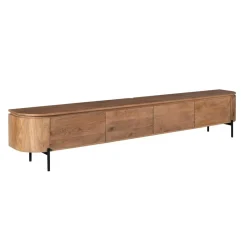 Furndea Industriele Kasten|Tv Meubels|Evi Zwevend Tv meubel Naturel Mangohout 200cm