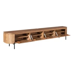 Furndea Industriele Kasten|Tv Meubels|Evi Zwevend Tv meubel Naturel Mangohout 200cm