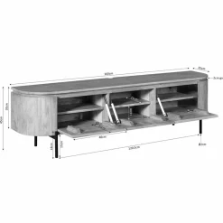 Furndea Industriele Kasten|Tv Meubels|Evi Zwevend Tv meubel Taupe Mangohout 160cm
