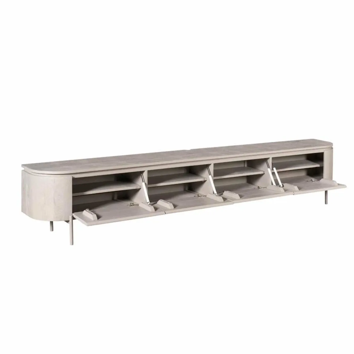 Furndea Industriele Kasten|Tv Meubels|Evi Zwevend Tv meubel Taupe Mangohout 200cm