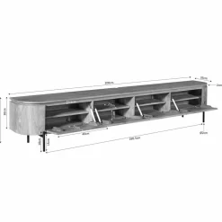 Furndea Industriele Kasten|Tv Meubels|Evi Zwevend Tv meubel Taupe Mangohout 200cm