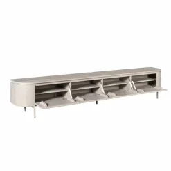 Furndea Industriele Kasten|Tv Meubels|Evi Zwevend Tv meubel Taupe Mangohout 240cm