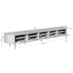 Furndea Industriele Kasten|Tv Meubels|Evi Zwevend Tv meubel Taupe Mangohout 280cm