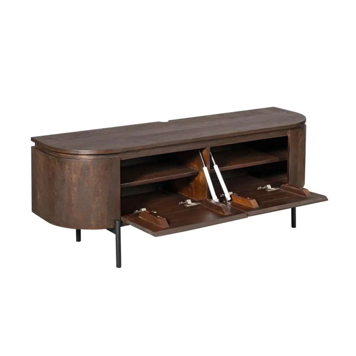 Furndea Industriele Kasten|Tv Meubels|Evi Zwevend Tv meubel Walnoot Mangohout 120cm
