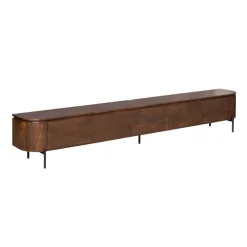 Furndea Industriele Kasten|Tv Meubels|Evi Zwevend Tv meubel Walnoot Mangohout 280cm