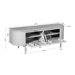 Furndea Industriele Kasten|Tv Meubels|Evi Zwevend Tv meubel Zand Mangohout 120cm