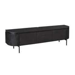 Furndea Industriele Kasten|Tv Meubels|Evi Zwevend Tv meubel Zwart Mangohout 160cm