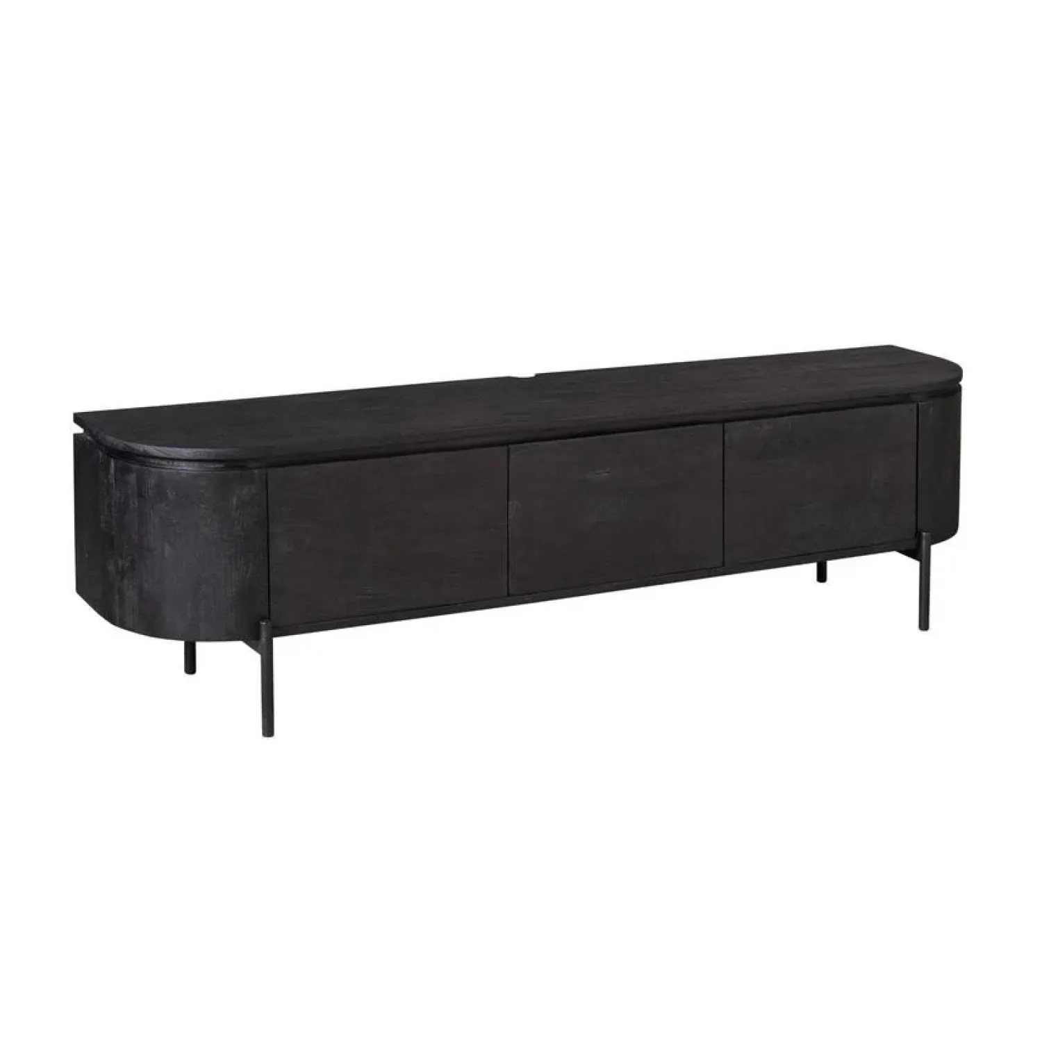 Furndea Industriele Kasten|Tv Meubels|Evi Zwevend Tv meubel Zwart Mangohout 160cm