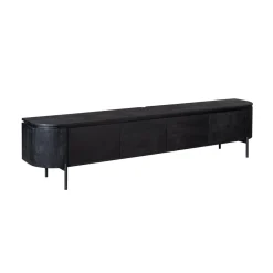 Furndea Industriele Kasten|Tv Meubels|Evi Zwevend Tv meubel Zwart Mangohout 200cm