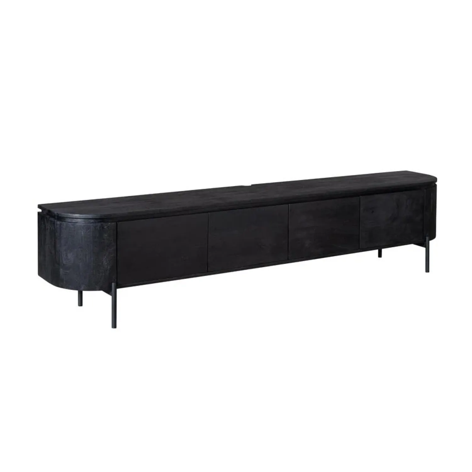 Furndea Industriele Kasten|Tv Meubels|Evi Zwevend Tv meubel Zwart Mangohout 200cm
