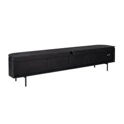 Furndea Industriele Kasten|Tv Meubels|Evi Zwevend Tv meubel Zwart Mangohout 200cm