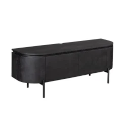 Furndea Industriele Kasten|Tv Meubels|Evi Zwevend Tv meubel Zwart Mangohout 120cm