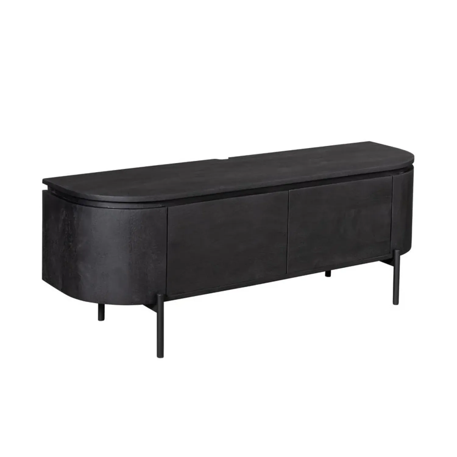 Furndea Industriele Kasten|Tv Meubels|Evi Zwevend Tv meubel Zwart Mangohout 120cm