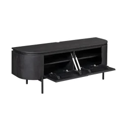 Furndea Industriele Kasten|Tv Meubels|Evi Zwevend Tv meubel Zwart Mangohout 120cm