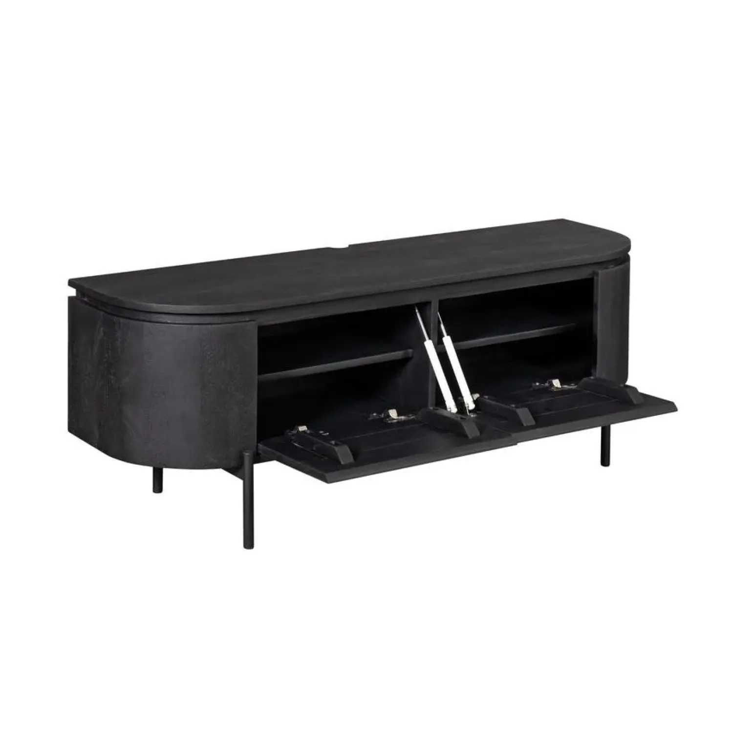 Furndea Industriele Kasten|Tv Meubels|Evi Zwevend Tv meubel Zwart Mangohout 120cm