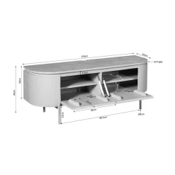 Furndea Industriele Kasten|Tv Meubels|Evi Zwevend Tv meubel Zwart Mangohout 120cm