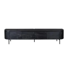 Furndea Industriele Kasten|Tv Meubels|Evi Zwevend Tv meubel Zwart Mangohout 240cm