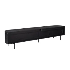 Furndea Industriele Kasten|Tv Meubels|Evi Zwevend Tv meubel Zwart Mangohout 240cm