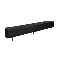 Furndea Industriele Kasten|Tv Meubels|Evi Zwevend Tv meubel Zwart Mangohout 280cm