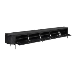 Furndea Industriele Kasten|Tv Meubels|Evi Zwevend Tv meubel Zwart Mangohout 280cm