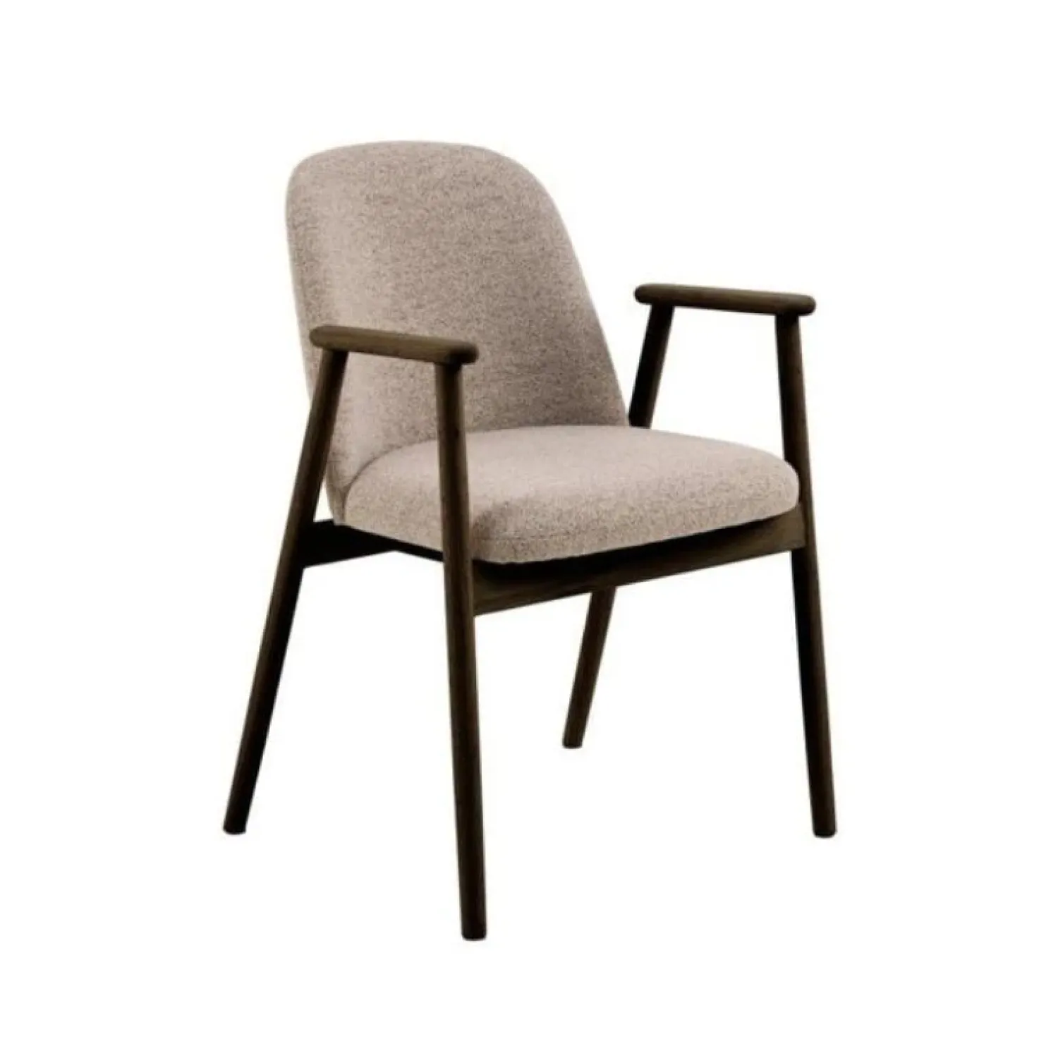 Nordhavn Eetkamerstoelen|Evron Eetkamerstoel Beige met bruine poten