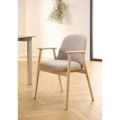 Nordhavn Eetkamerstoelen|Evron Eetkamerstoel Beige met naturel poten