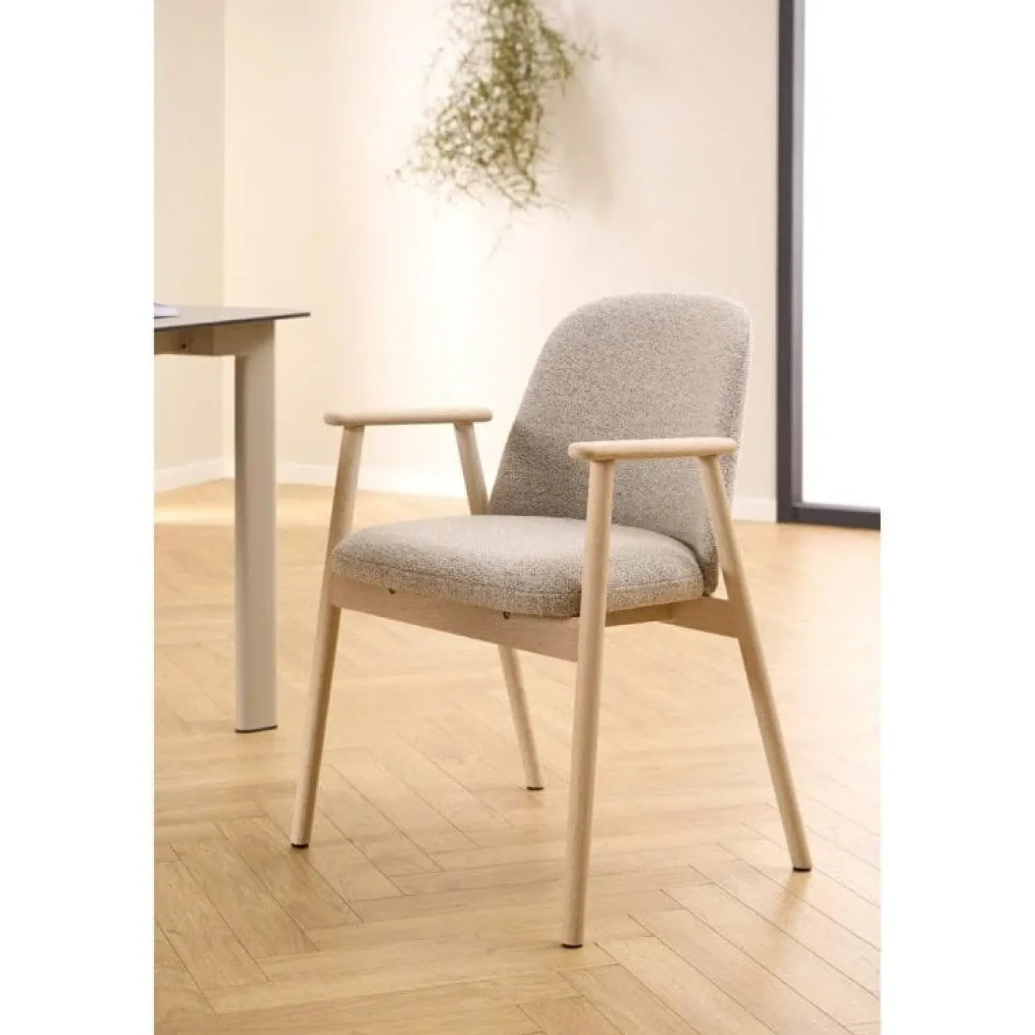 Nordhavn Eetkamerstoelen|Evron Eetkamerstoel Beige met naturel poten