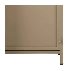 WOOOD Vitrinekasten|Industriele Kasten|Exhibit Vitrinekast metaal khaki 99 cm