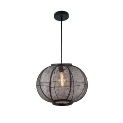 Trading Lighting Hanglampen|Fabric 1-lichts Hanglamp Zwart 48cm