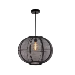 Trading Lighting Hanglampen|Fabric 1-lichts Hanglamp Zwart 58cm