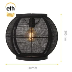 Trading Lighting Plafondlampen|Plafonnieres|Fabric 1-lichts Plafondlamp Zwart 33cm