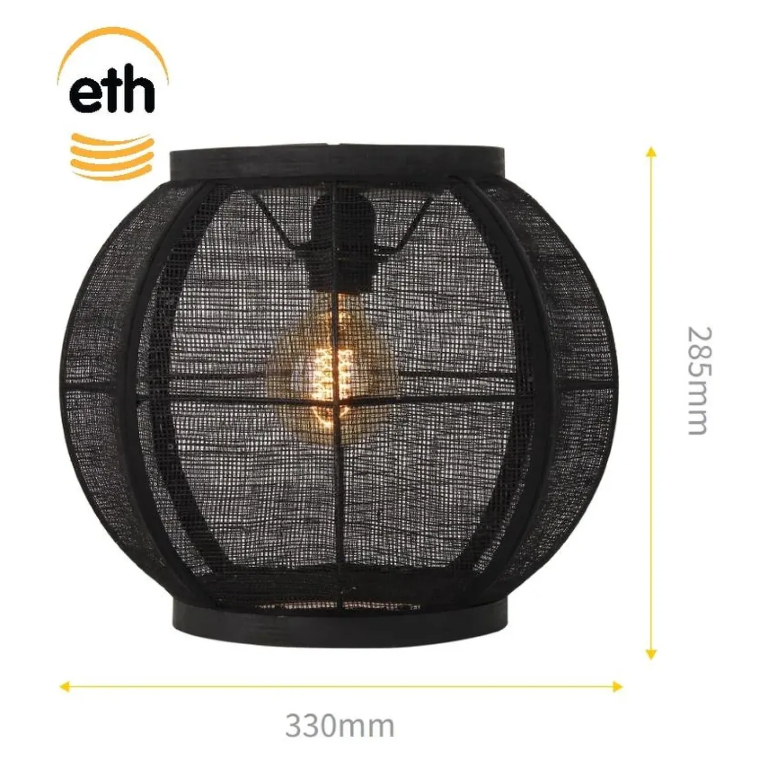 Trading Lighting Plafondlampen|Plafonnieres|Fabric 1-lichts Plafondlamp Zwart 33cm
