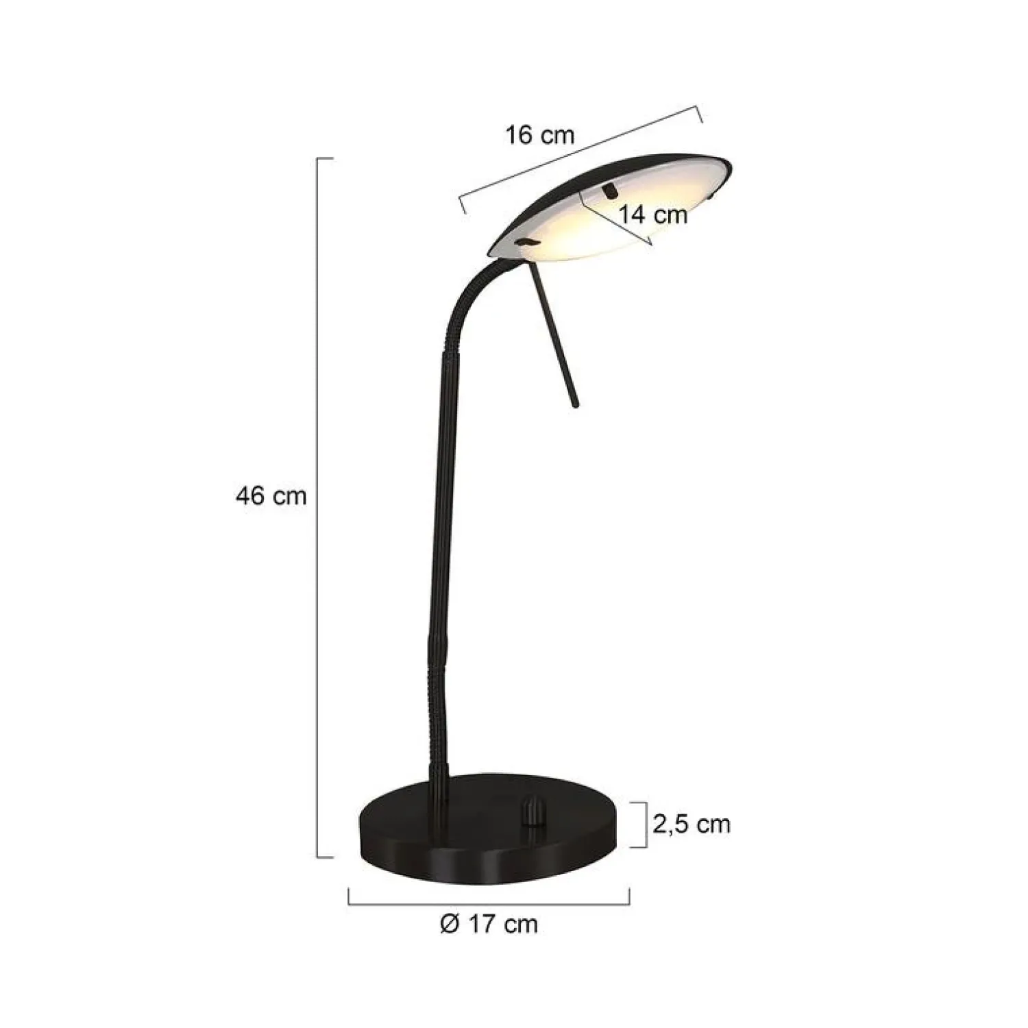 Steinmex Bureaulampen|Fargo 1-lichts Bureaulamp Zwart