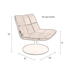 Dutchbone Fauteuils|Fauteuil Bar Lichtgrijs