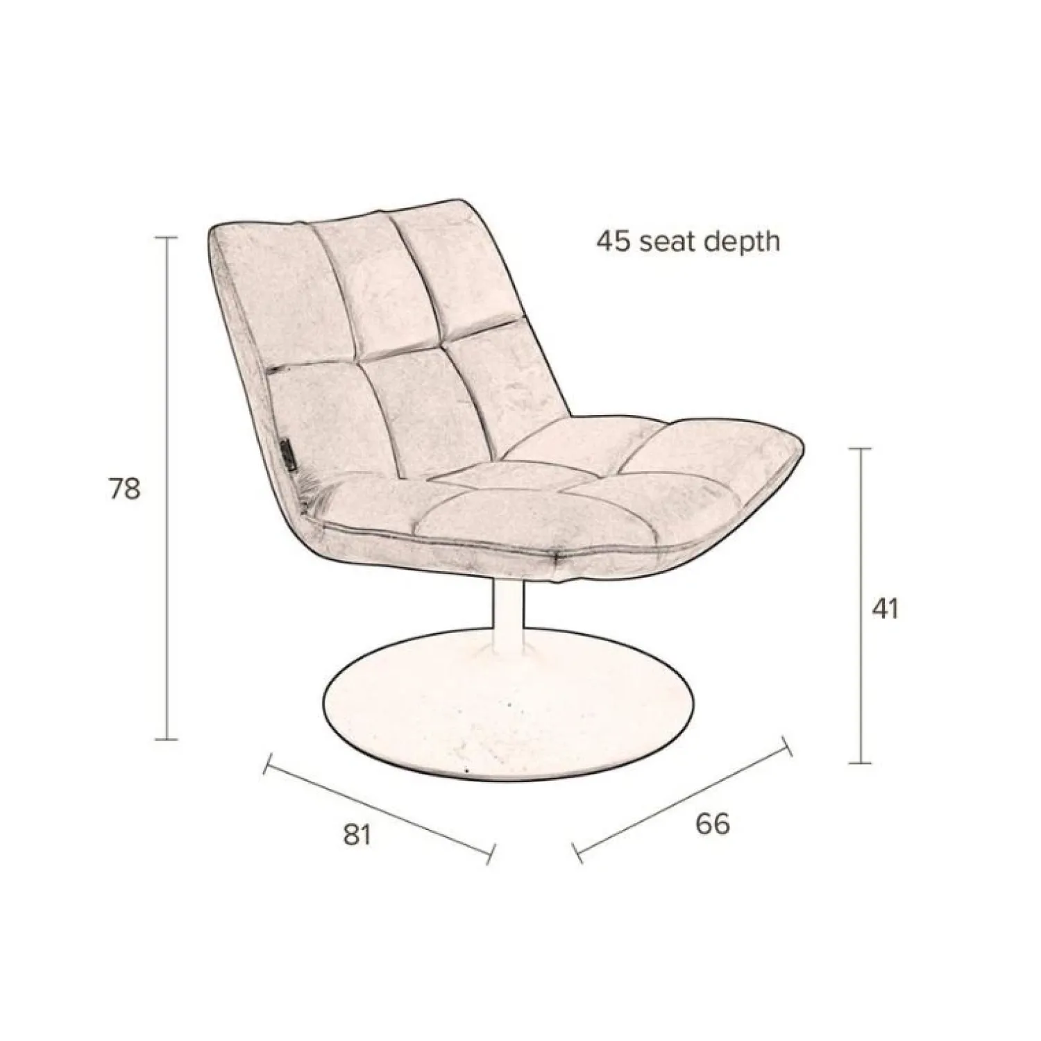 Dutchbone Fauteuils|Fauteuil Bar Lichtgrijs