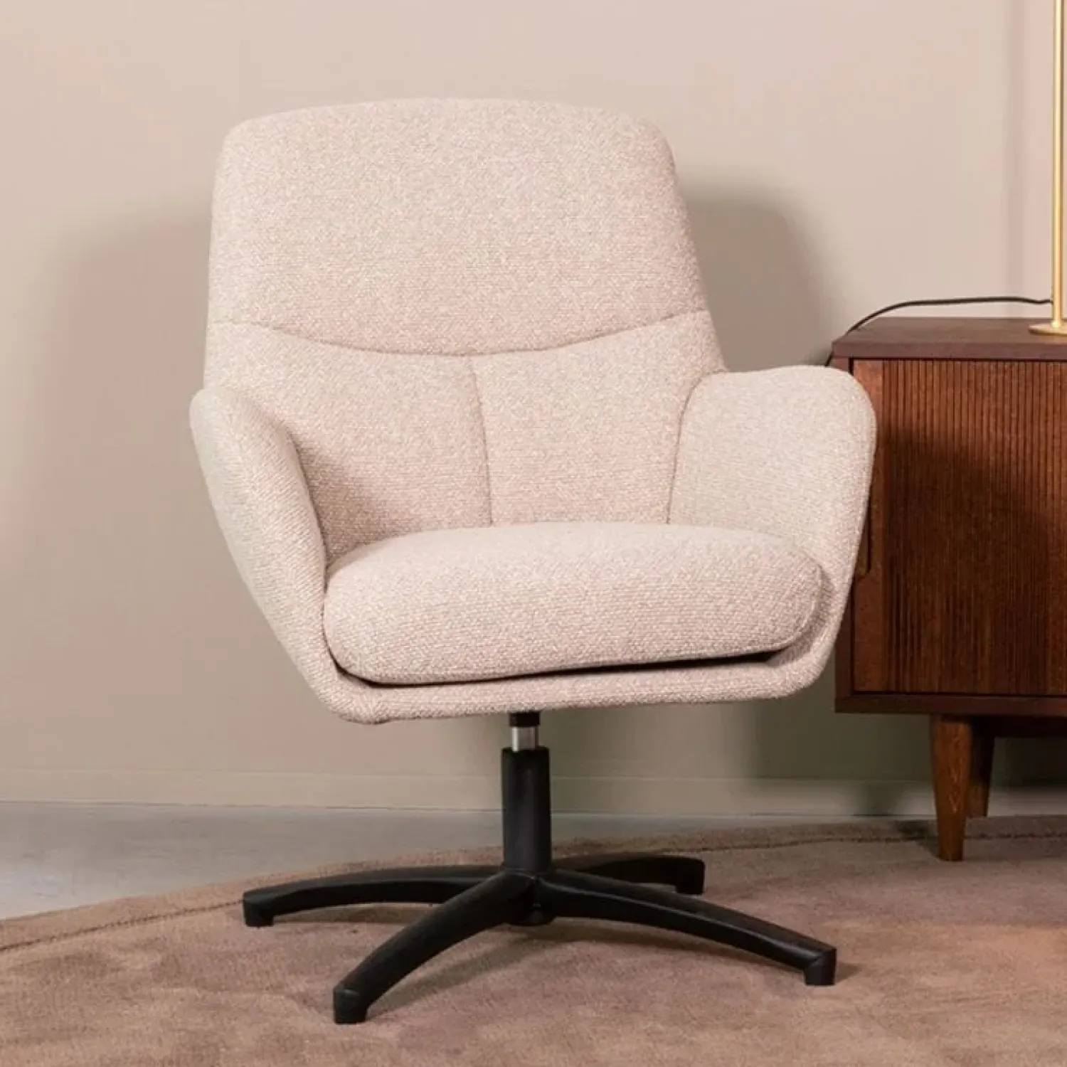 Label51 Fauteuils|Fauteuil Chill Zone Naturel Boucle Zwarte poot