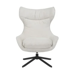 Furndea Fauteuils|Fauteuil Hannah met voetenbank Gebroken wit