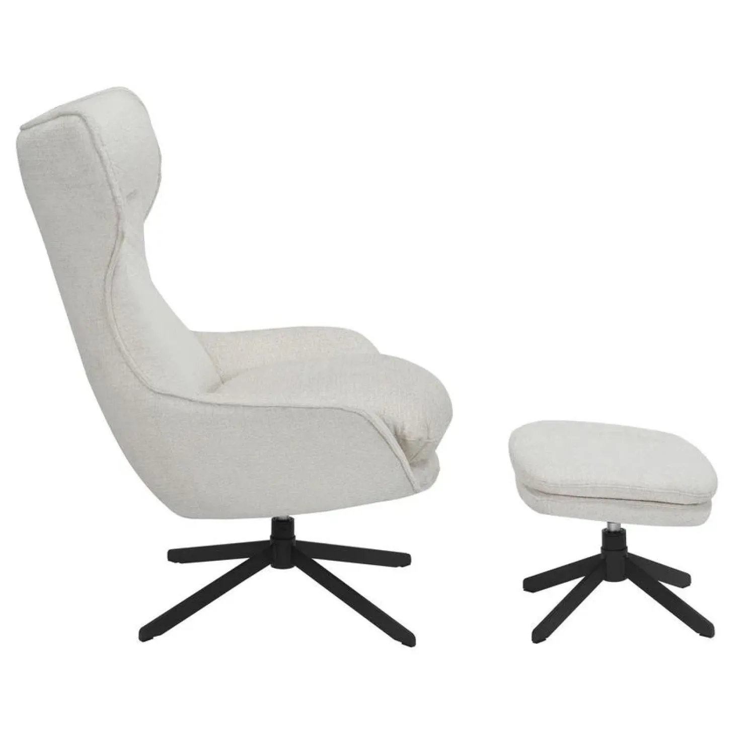 Furndea Fauteuils|Fauteuil Hannah met voetenbank Gebroken wit