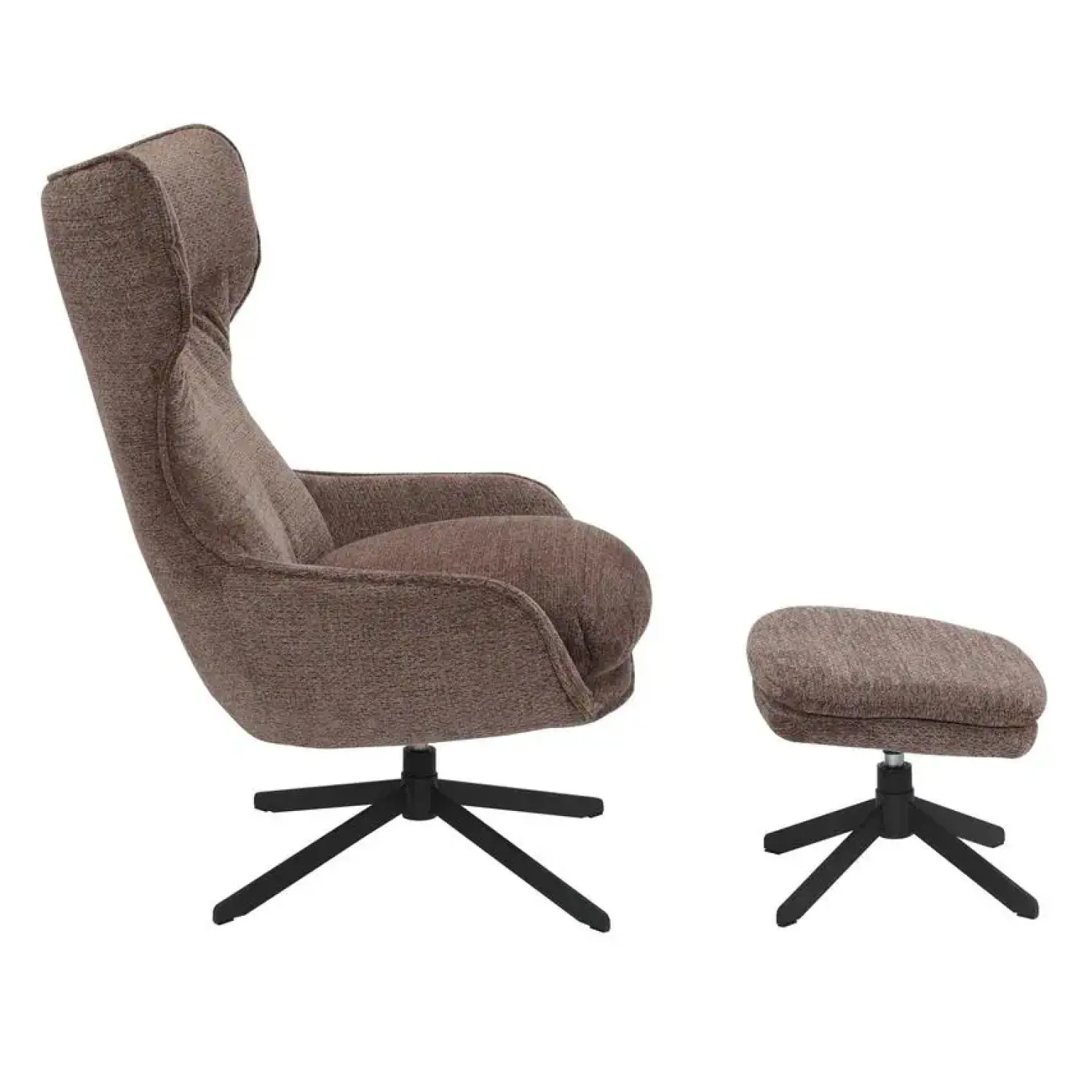 Furndea Fauteuils|Fauteuil Hannah met voetenbank Paars