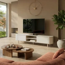 Vane Living Industriele Kasten|Tv Meubels|Faye Tv meubel Zand 200 cm