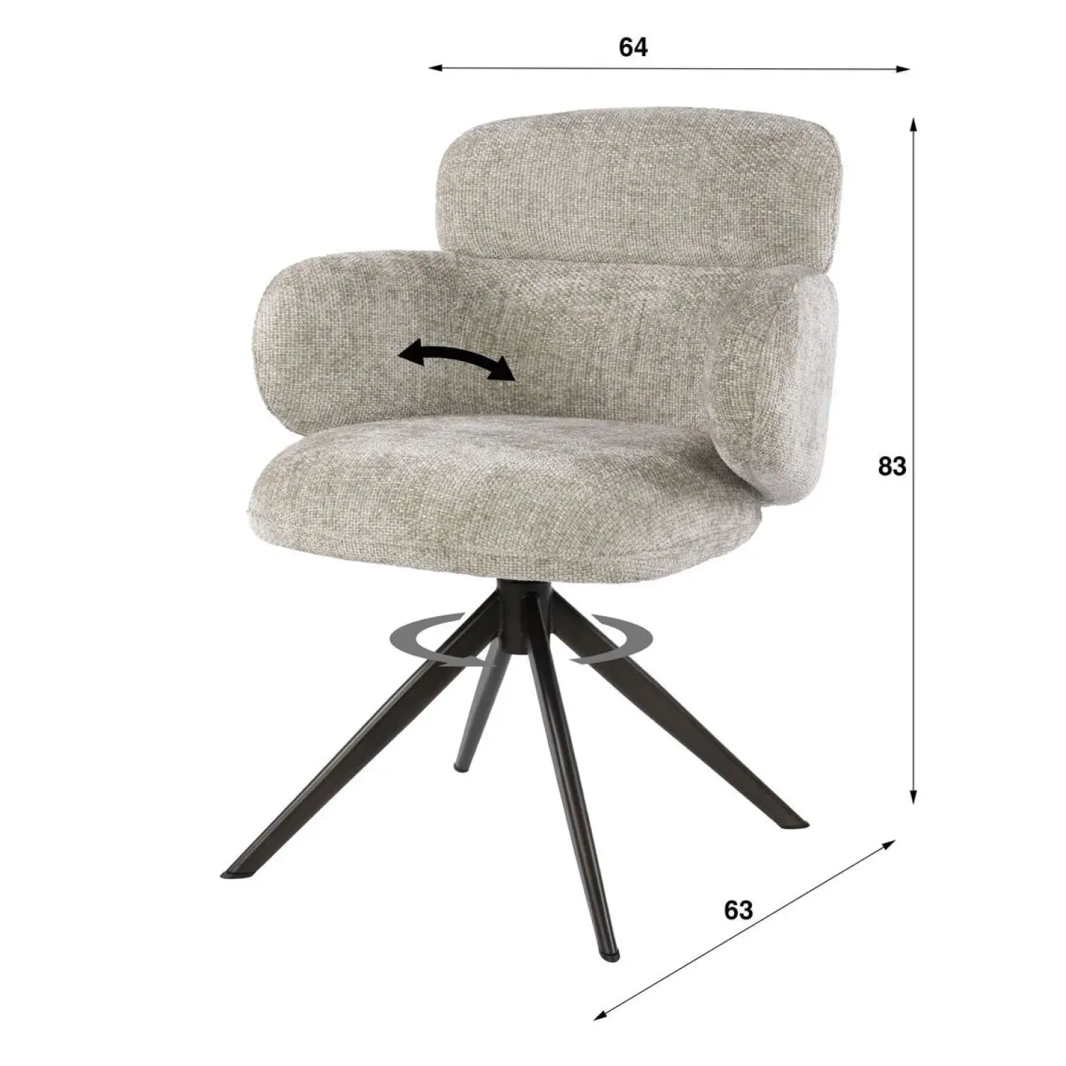 Kalfort Eetkamerstoelen|Federico Eetkamerstoel Hoven Zand-bruin