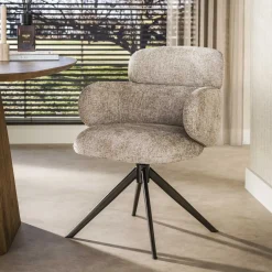 Kalfort Eetkamerstoelen|Federico Eetkamerstoel Hoven Zand-bruin
