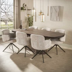 Kalfort Eetkamerstoelen|Federico Eetkamerstoel Hoven Zand-bruin