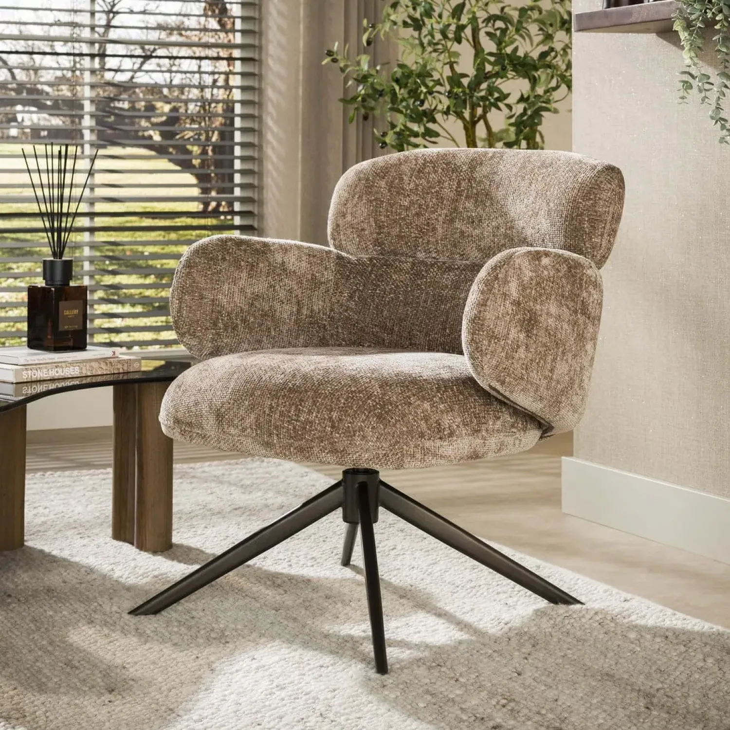 Kalfort Fauteuils|Federico Fauteuil Hoven Champagne-bruin